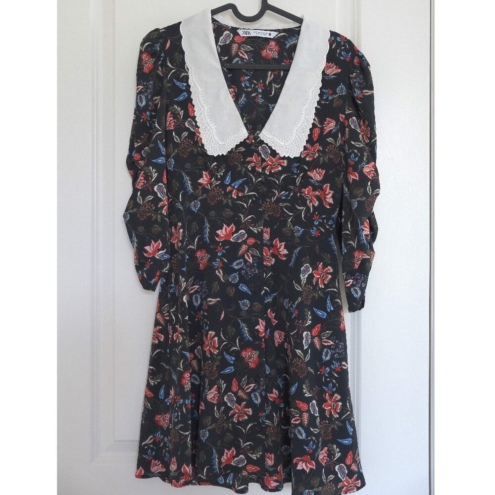 Zara Floral Collar Dress (XS)